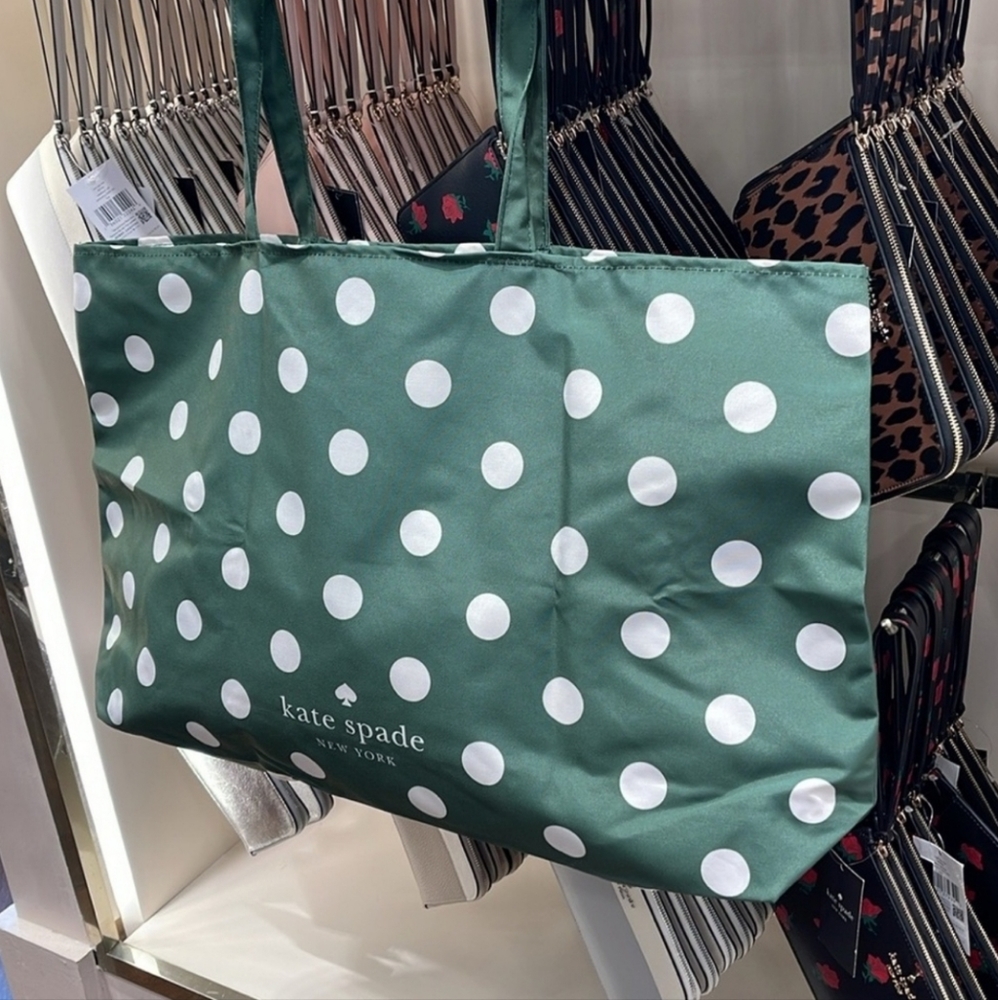 Kate Spade polka dot XL shopping tote bag